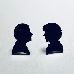 Sherlock and Watson Silhouette Ear Studs